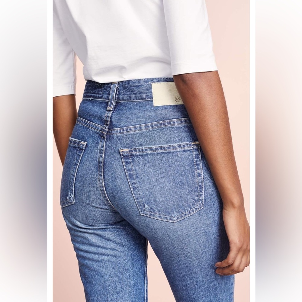 AG Rhett Distressed High Rise Straight Leg Jean 27 - Picture 3 of 13